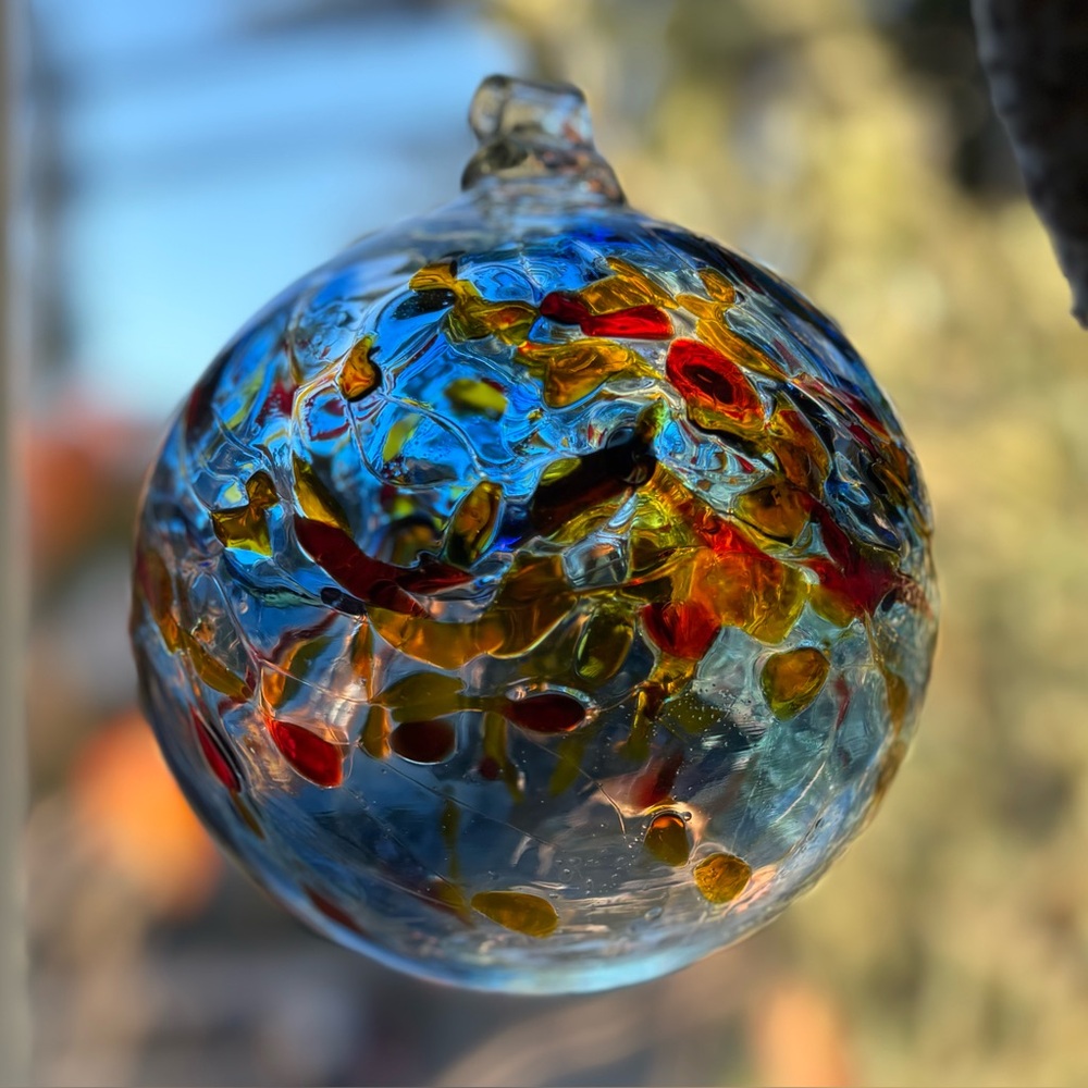 Garden Globe Suncatcher Multicolor Hand Blown Glass - Picture 6 of 12